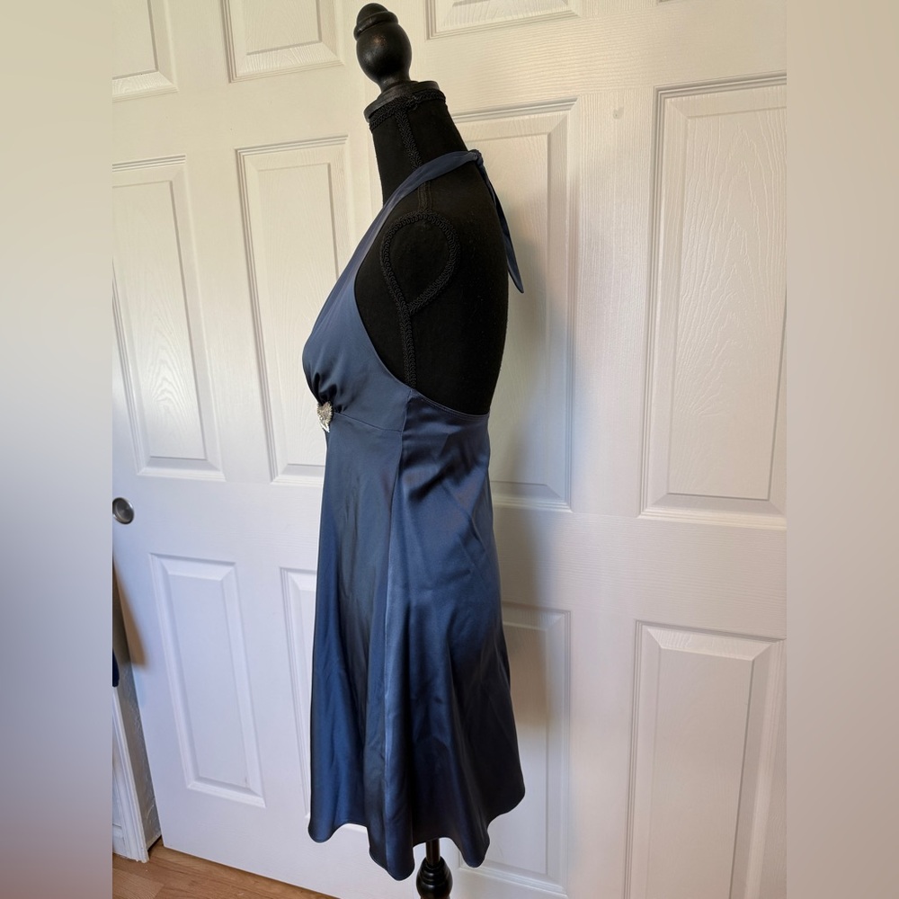 Ingwa Melero Navy Halter Mini Dress with Silver Detail - Picture 4 of 8